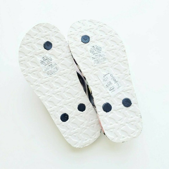 Joules Size 1 Girls Floral Flip Flops UK - Picture 4 of 5